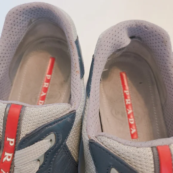 PRADA Men's Americas Cup Navy And Gray Boat Classic Sneaker - Picture 6 of 8